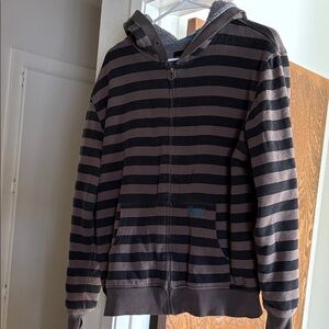 O'Neill Black and Brown Striped Hoodie